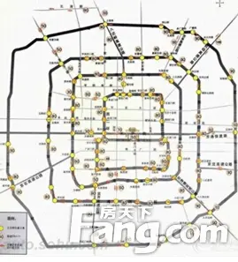 初看北京地图,那就是画圈圈啊,二环,三环,四环,乃至著名的北京五环!