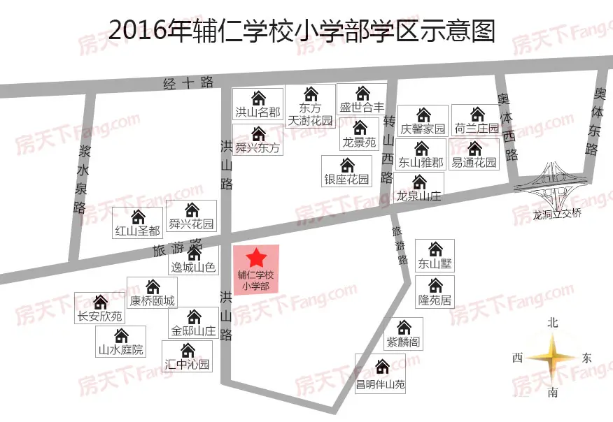 2016年辅仁学校小学部学区划分