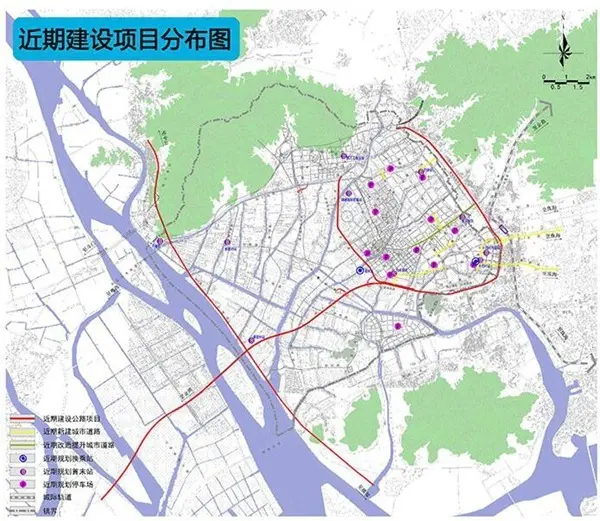坦洲近期建设项目分布图